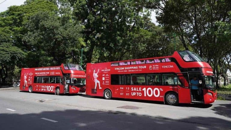 Quảng cáo roadshow xe bus 2 tầng